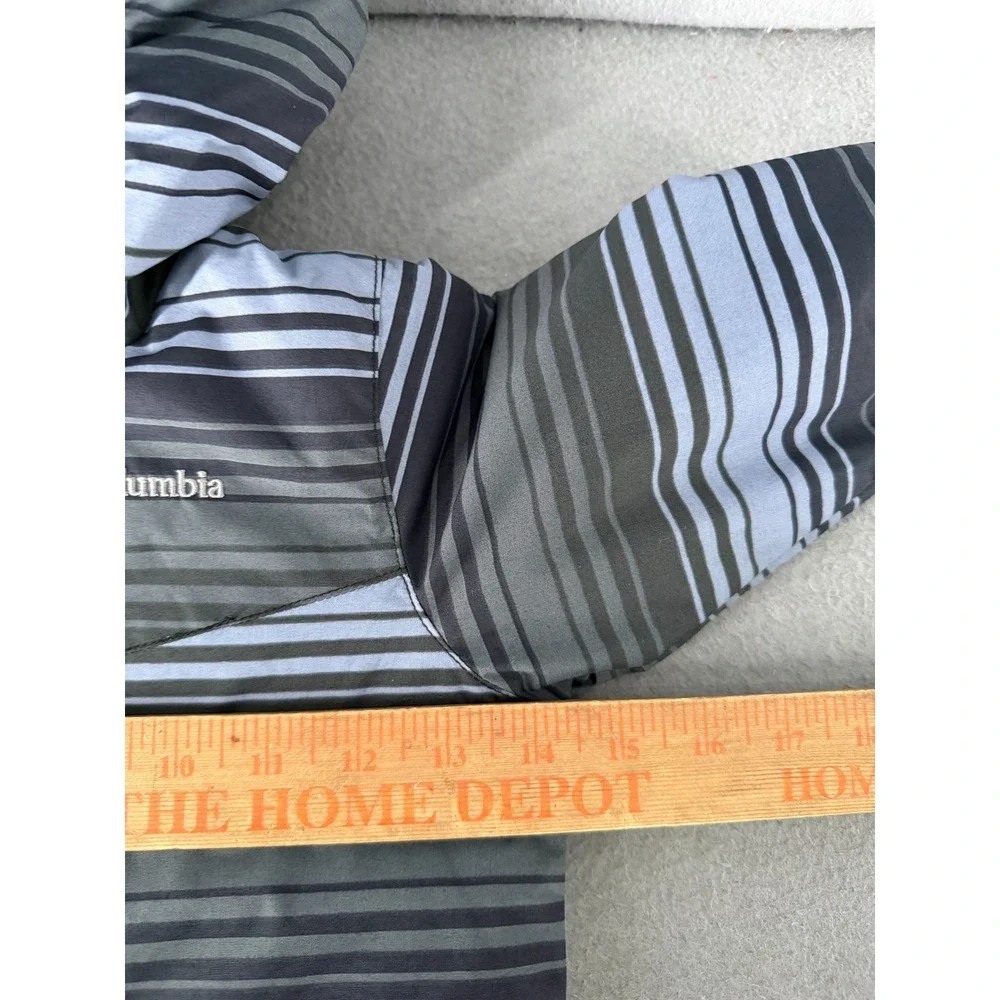 Columbia Jacket Baby Boys‎ 6/12 Months Black Gray Fleece Lined Stripe Hooded